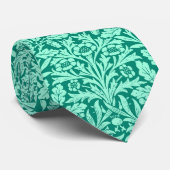 Art Nouveau Floral Damask, Turquoise en Aqua Stropdas (Opgerold)