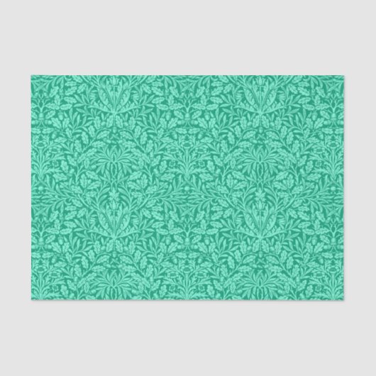 Art Nouveau Floral Damask, Turquoise en Aqua Tissuepapier (Voorkant)