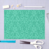 Art Nouveau Floral Damask, Turquoise en Aqua Tissuepapier (Craft)