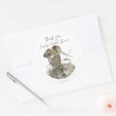  Art Nouveau Floral Dank u Ronde Sticker (Envelop)