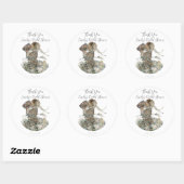  Art Nouveau Floral Dank u Ronde Sticker (Vel)
