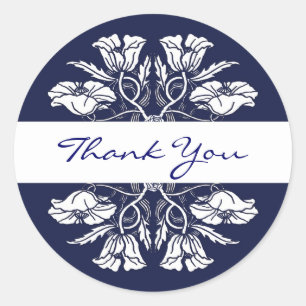 Art Nouveau Floral Dank u Sticker