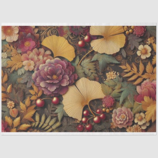Art Nouveau Floral Decoupage Tissue Paper Tissuepapier (Voorkant)