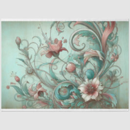 Art Nouveau Floral Decoupage Tissue Paper Tissuepapier