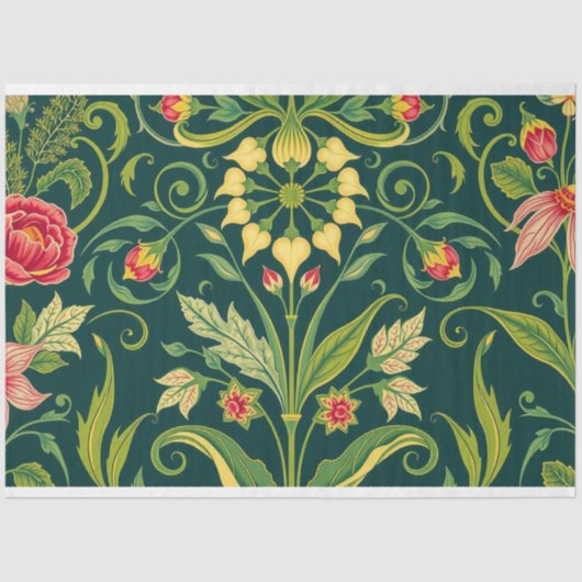 Art Nouveau Floral Decoupage Tissue Paper Tissuepapier (Voorkant)