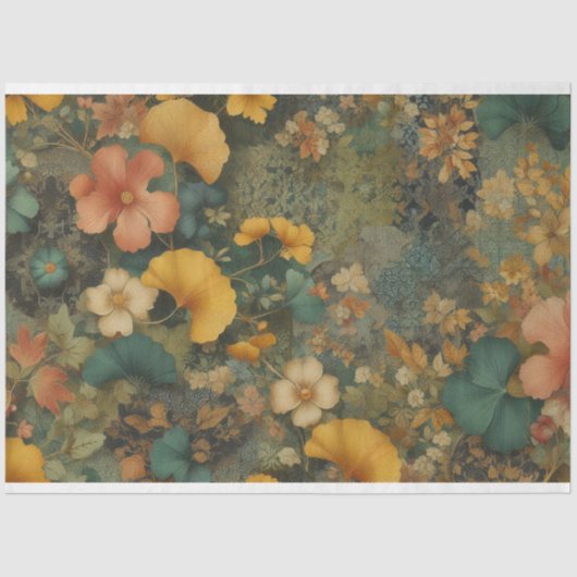 Art Nouveau Floral Decoupage Tissue Paper Tissuepapier (Voorkant)