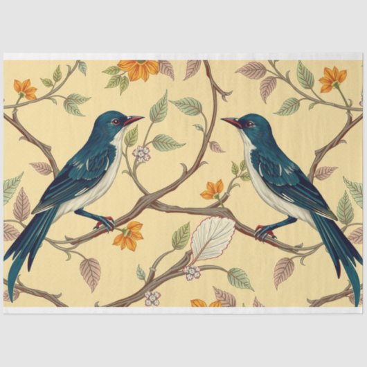 Art Nouveau Floral Decoupage Tissue Paper Tissuepapier (Voorkant)