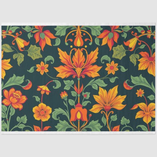 Art Nouveau Floral Decoupage Tissue Paper Tissuepapier (Voorkant)