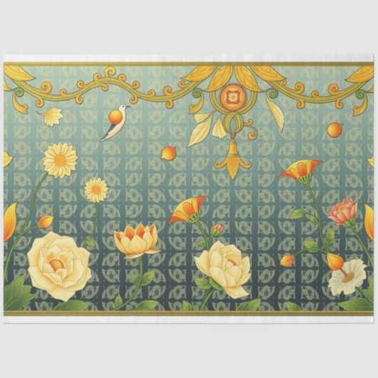 Art Nouveau Floral Decoupage Tissue Paper Tissuepapier (Voorkant)