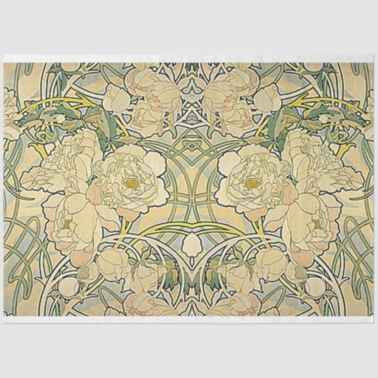 Art Nouveau Floral Decouting Paper Tissuepapier (Voorkant)
