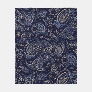 Art Nouveau Floral Denim Design Fleece Deken