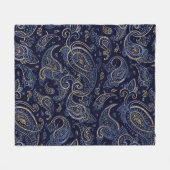 Art Nouveau Floral Denim Design Fleece Deken (Voorkant (Horizontaal))