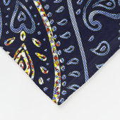 Art Nouveau Floral Denim Design Fleece Deken (Hoek)