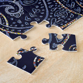 Art Nouveau Floral Denim Design Legpuzzel (Zijkant)