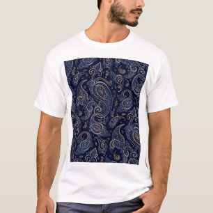 Art Nouveau Floral Denim Design T-shirt