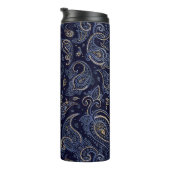 Art Nouveau Floral Denim Design Thermosbeker (Geroteerd rechts)