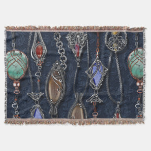 Art Nouveau Floral: Denim Elegance. Deken