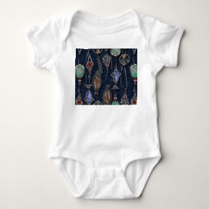 Art Nouveau Floral: Denim Elegance. Romper