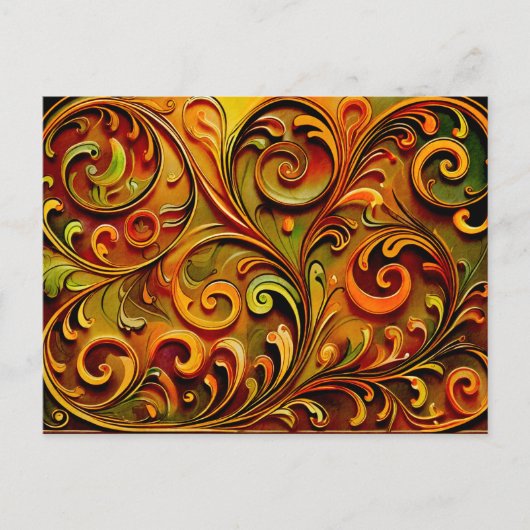 Art Nouveau floral design  Briefkaart (Voorkant)