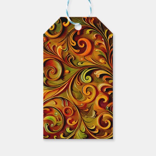 Art Nouveau floral design  Cadeaulabel (Voorkant)