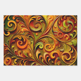 Art Nouveau floral design  Inpakpapier Vel