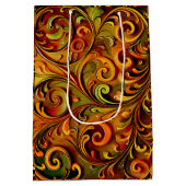 Art Nouveau floral design  Medium Cadeauzakje (Achterkant)