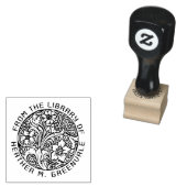 Art Nouveau Floral Design Personalized Bookplate R Rubberstempel (Gestempeld)