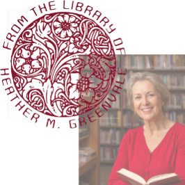 Art Nouveau Floral Design Personalized Bookplate R Rubberstempel