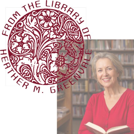 Art Nouveau Floral Design Personalized Bookplate R Rubberstempel