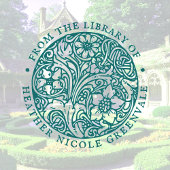 Art Nouveau Floral Design Personalized Bookplate Rubberstempel