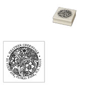 Art Nouveau Floral Design Return-adresstempel Rubberstempel (Gestempeld)