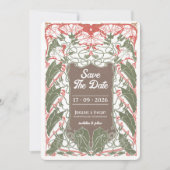 Art Nouveau Floral Elegance 2 Bewaar de datum Kaart (Voorkant)