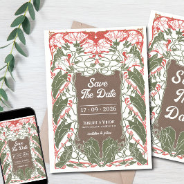 Art Nouveau Floral Elegance 2 Bewaar de datum Kaart