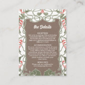 Art Nouveau Floral Elegance 2 Bruiloftsdetails Informatiekaartje (Voorkant)
