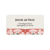 Art Nouveau Floral Elegance 2 Huwelijk Etiket (Voorkant)