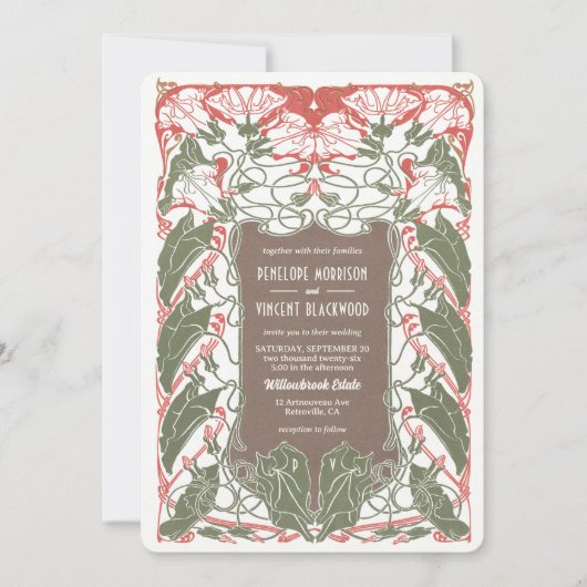 Art Nouveau Floral Elegance 2 Kaart (Voorkant)