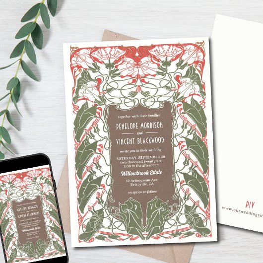 Art Nouveau Floral Elegance 2 Kaart