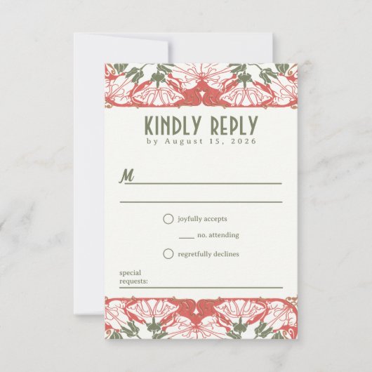 Art Nouveau Floral Elegance 2 RSVP (Voorkant)