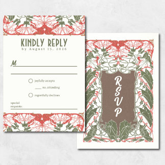 Art Nouveau Floral Elegance 2 RSVP Kaartje