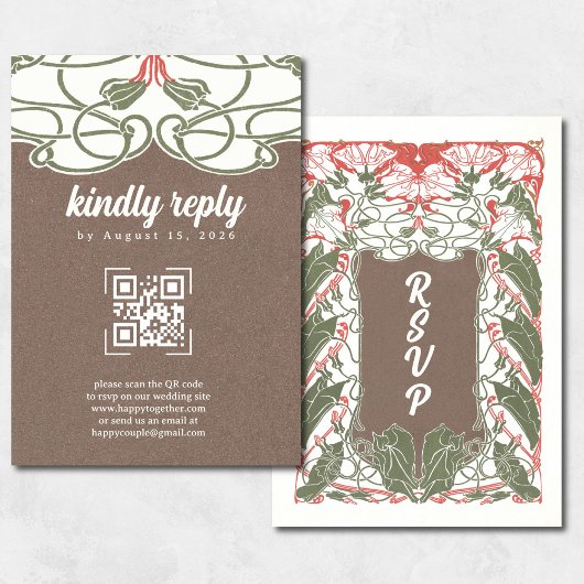 Art Nouveau Floral Elegance 2 RSVP QR