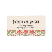 Art Nouveau Floral Elegance Bruiloft Etiket (Voorkant)