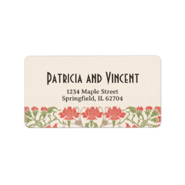 Art Nouveau Floral Elegance Bruiloft Etiket