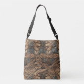 Art Nouveau Floral elegant Crossbody Tas (Achterkant)