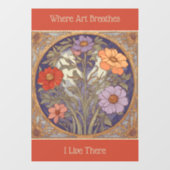 Art Nouveau Floral Fall Spring Where Art Breathes  Raamsticker (Vel)