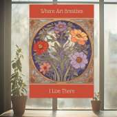 Art Nouveau Floral Fall Spring Where Art Breathes  Raamsticker
