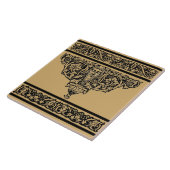  Art Nouveau Floral Faun Gezicht Tegeltje (Zijkant)