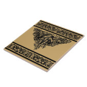  Art Nouveau Floral Faun Tegeltje (Zijkant)