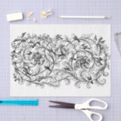 Art Nouveau Floral Flourish Drawing Decoupage Tissuepapier (Craft)