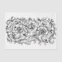 Art Nouveau Floral Flourish Drawing Decoupage