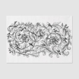 Art Nouveau Floral Flourish Drawing Decoupage Tissuepapier